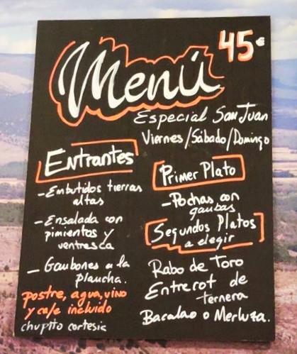 Menú semanal El Barrio Calaverón – semana anterior